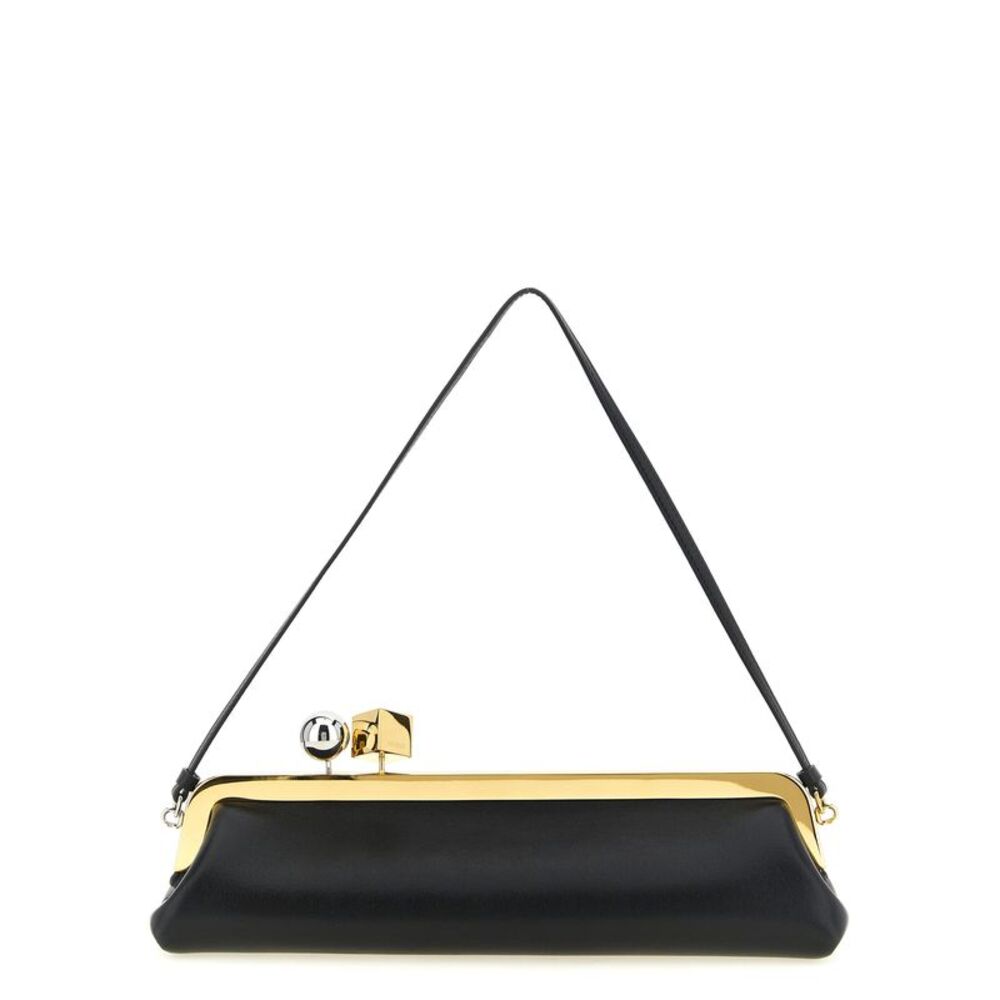 Jacquemus Black Lamb Leather Clutch Women's Bag